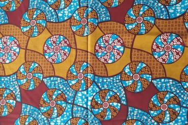 Preview: TURQUOISE FAN Waxprint Stoff